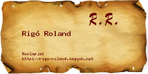 Rigó Roland névjegykártya